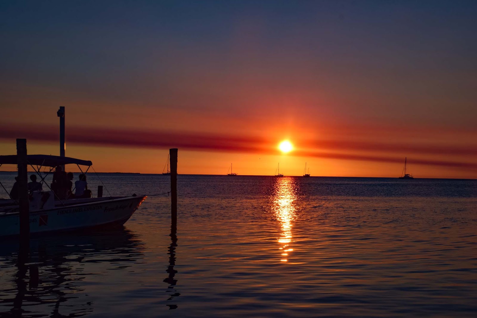 Belize sunset on the coast